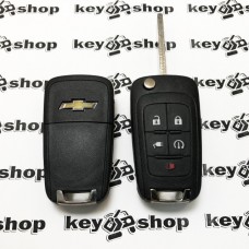 Оригинальный выкидной ключ для Chevrolet Volt (Шевролет Вольт) 4 + 1 к​нопки, чип id46/315MHz, (keyless)