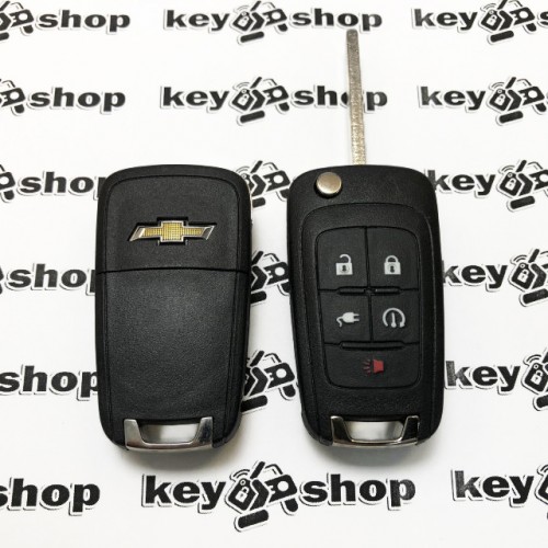 Оригинальный выкидной ключ для Chevrolet Volt (Шевролет Вольт) 4 + 1 к​нопки, чип id46/315MHz, (keyless)