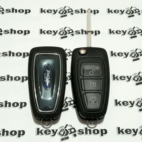 Оригинальный выкидной ключ для FORD (Форд) Focus - 3 кнопки, с чипом ID4d63(80 bit)/433MHz, лезвие HU101