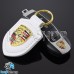 Кожаный (белый) брелок для авто ключей Porshe (Порше)