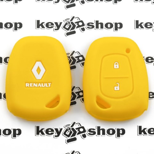Чехол (желтый, силиконовый) для авто ключа RENAULT (Рено) 2 кнопки