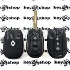 Чехол (черный, силиконовый) для авто ключа RENAULT (Рено) 3 кнопки