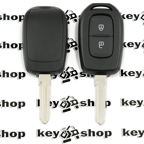           Корпус авто ключа RENAULT (Рено) - 2 кнопки, после 2012 года, без логотипа, лезвие HU 179 FH (съемное)