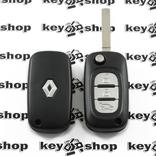 Корпус выкидного  ключа для RENAULT(Рено) кенго, флюенс, клио 3 кнопки, лезвие VA2