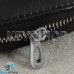 Ключница карманная (кожаная, темно - коричневая, на молнии, с карабином, с кольцом), логотип авто Skoda (Шкода)