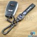 Брелок ключа Субару (Subaru) кожаный (черный) с карабином