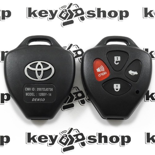       Корпус авто ключа для Toyota (Тойота) 3 + 1 кнопки , без лезвия (под установку родного)
