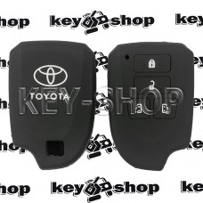 Чехол (силиконовый) для смарт ключа Toyota (Тойота) 4 кнопки (черный)