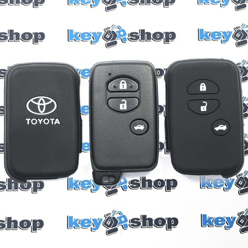 Чехол (черный, силиконовый) для смарт ключа Toyota (Тойота) 3 кнопки