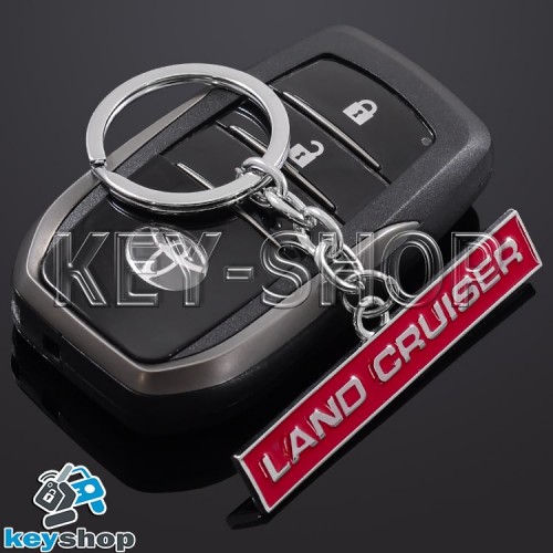  Металлический (красный) брелок для авто ключей Toyota Land Cruiser (Тойота Ленд Крузер)