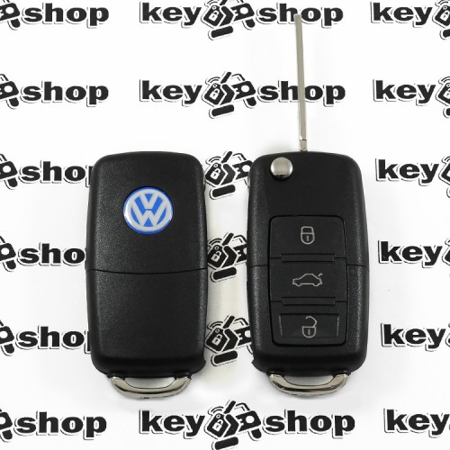 Корпус выкидного авто ключа для VOLKSWAGEN (фольксваген) 3 - кнопки, лезвие HU49