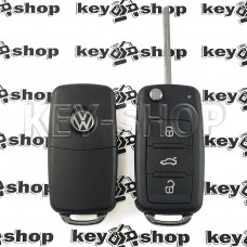 Корпус выкидного автоключа для VOLKSWAGEN (Фольксваген) с 2010 года, 3 - кнопки, лезвие HU66