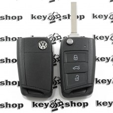 Корпус выкидного ключа Volkswagen (Фольксваген) - 3 кнопки, лезвие HU162