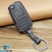  Чехол на выкидной ключ Seat (Сеат), Seat Leon, Tarraco, Arona, Ateca, 3 кнопки, кожаный, темно-серый