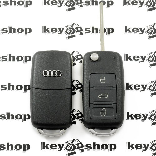 Выкидной ключ Audi (Ауди) A8, 3 кнопки, ID46, PCF7946 / 433MHz