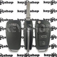Выкидной ключ Audi (Ауди) 3 кнопки, Keyless-Go, ID49 (MQB) 433MHz