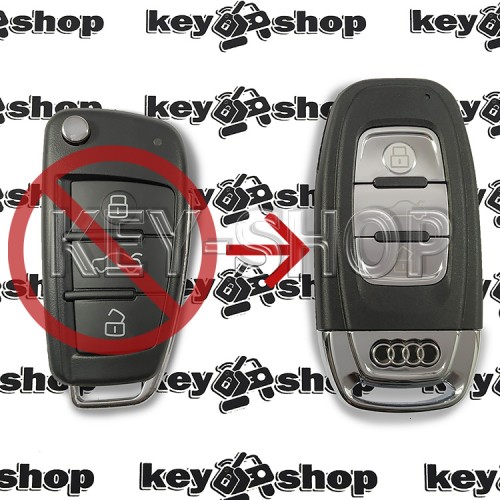 Корпус смарт ключа Audi A6, Q7(Ауди) 3 кнопки (под переделку)