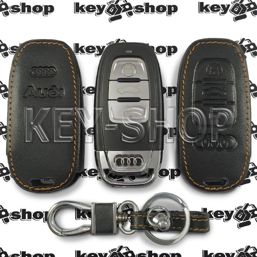    Чехол для смарт ключа Audi (Ауди), A4, A6, Q5, (3 кнопки), кожаный