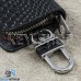 Ключница карманная (черная, "змеиная кожа", на молнии, с карабином, с кольцом), логотип авто Audi S - Line (Ауди С - Лайн) 