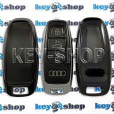 Чехол смарт ключа Audi (Ауди) A6, A8, Q5, Q7, Q8 (черный, полиуретановый) кнопки с защитой