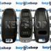 Чехол смарт ключа Audi (Ауди) A6, A8, Q5, Q7, Q8 (черный, полиуретановый) кнопки с защитой