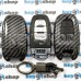    Чехол смарт ключа Audi (Ауди) A4, A6, Q5, (пластиковый, под карбон, с карабином) кнопки с защитой, 3 кнопки, черный 