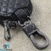 Ключница карманная (кожаная, черная, с тиснением, на молнии, с карабином, с кольцом), логотип авто Audi (Ауди)