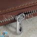 Ключница карманная (кожаная, коричневая, с карабином, на молнии, с кольцом), логотип авто Audi (Ауди)