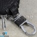 Ключница карманная (кожаная, черная, с тиснением, с карабином, на молнии, с кольцом), логотип авто Audi (Ауди)