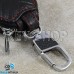 Ключница карманная (кожаная, черная, с тиснением, с карабином, на молнии, с кольцом), логотип авто Audi (Ауди)