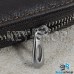 Ключница карманная (кожаная, коричневая, с тиснением, с карабином, на молнии, с кольцом), логотип авто Audi (Ауди)