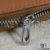 Ключница карманная (кожаная, светло - коричневая, с карабином, на молнии, с кольцом), логотип авто Audi (Ауди)