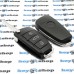 Корпус выкидного автоключа для Audi (Ауди), 3 кнопки, лезвие HU66 под переделку (сигнализацию)