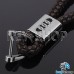 Кожаный плетеный (коричневый) брелок для авто ключей Audi (Ауди)