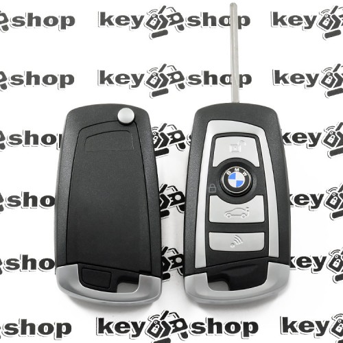 Выкидной ключ BMW (БМВ) 4 кнопки, лезвие HU92, EWS (PCF7935) / 433MHz