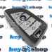 Чехол на смарт ключ BMW (БМВ), (черный, полиуретановый, с тиснением под кожу), кнопки c защитой