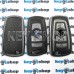 Чехол на смарт ключ BMW (БМВ), (серебристый, полиуретановый с тиснением под кожу), кнопки с защитой