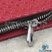 Ключница карманная (красная "змеиная кожа", на молнии, с карабином, с кольцом), логотип авто BMW (БМВ)