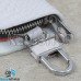 Ключница карманная (белая "змеиная кожа", на молнии, с карабином, с кольцом), логотип авто BMW M (БМВ М)