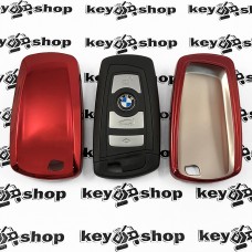 Чехол (красный, полиуретановый) для смарт ключа BMW (БМВ), кнопки без защиты