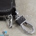 Ключница карманная (кожаная, черная, с тиснением, на молнии, с карабином, с кольцом), логотип авто BMW (БМВ)