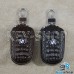 Ключница карманная (кожаная, коричневая, с тиснением, с карабином, на молнии, с кольцом), логотип авто BMW (БМВ)