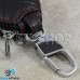 Ключница карманная (кожаная, черная, с тиснением, с карабином, на молнии, с кольцом), логотип авто BMW (БМВ)