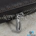 Ключница карманная (кожаная, коричневая, с тиснением, с карабином, на молнии, с кольцом), логотип авто BMW (БМВ)
