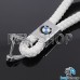 Кожаный плетеный (белый) брелок для авто ключей BMW (БМВ)