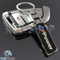 Металлический брелок для авто ключей BMW Power (БМВ)