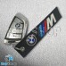 Брелок для автоключей BMW (БМВ) черный, с кольцом (текстиль)