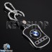 Металлический брелок с кожаными вставками для авто ключей БМВ (BMW)