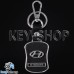 Металлический брелок с кожаными вставками для авто ключей Хундай (Hyundai)