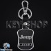 Металлический брелок с кожаными вставками для авто ключей Джип (Jeep)